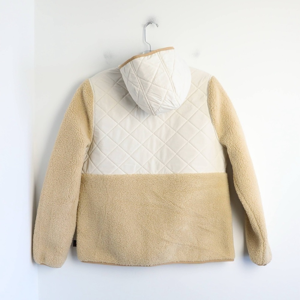 Canadiana x RCGS Women's Sherpa Popover Hoodie Jacket Shearling teddy quilted M - Picture 3 of 12